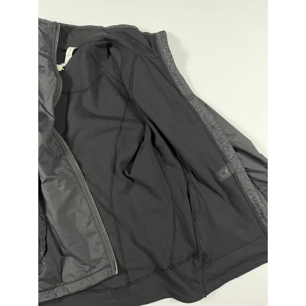 Lululemon Rebel Runner Jacket Black Wee Stripe Heathered Black Size 12